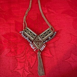 Park Lane Geometric Gold and Black Necklace